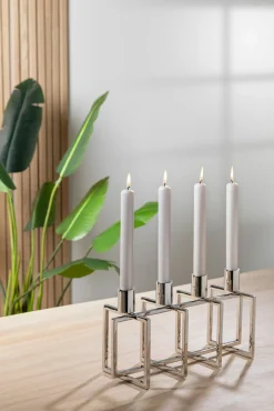 Fink Kerzenleuchter 4flg. 40cm silberfarben