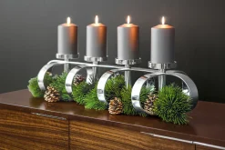 Fink Kerzenleuchter 4flg. 85cm silberfarben