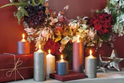 Fink Stumpenkerze 10cm goldfarben