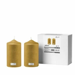 Fink Stumpenkerze 15cm goldfarben