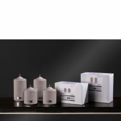 Fink Stumpenkerze 15cm grau