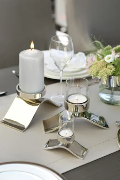 Fink Stumpenkerzenhalter silberfarben