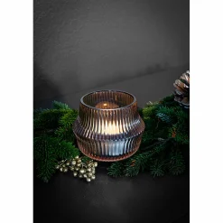 Fink Teelichthalter 7cm silberfarbenbraun