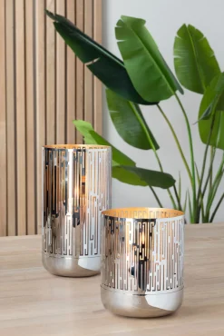 Fink Windlicht 15,5cm goldfarbensilberfarben