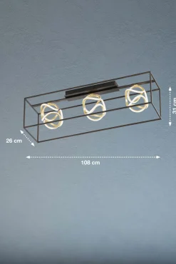 Fischer & Honsel LED-Deckenleuchte 3flg schwarz