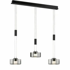 Fischer & Honsel LED-Pendelleuchte 3flg schwarz
