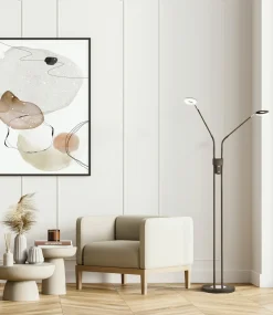 Fischer & Honsel LED-Stehleuchte 2flg schwarz