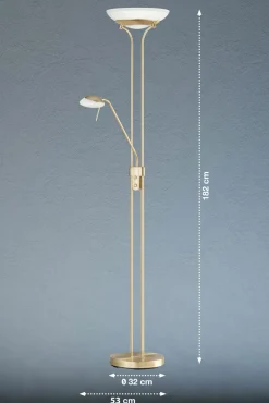 Fischer & Honsel LED-Stehleuchte 2flg goldfarben