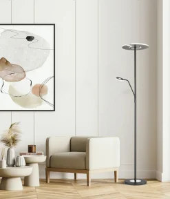 Fischer & Honsel LED-Stehleuchte 2flg schwarz