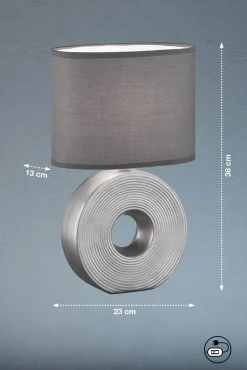 Fischer & Honsel Tischleuchte 1flg silberfarben