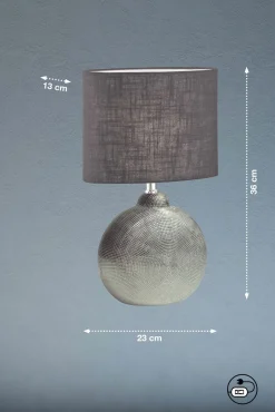 Fischer & Honsel Tischleuchte 1flg silberfarben