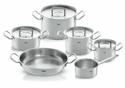 Fissler Topfset 5tlg + Gratis Pfanne silberfarben