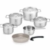 Fissler Topfset 5tlg + gratis Pfanne silberfarben