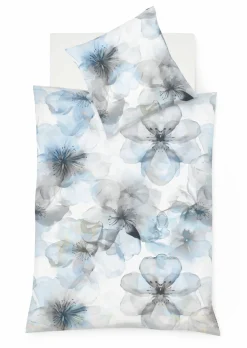 Fleuresse Mako-Satin-Wende-Bettwäsche blau