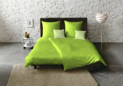Fleuresse Uni-Satin-Bettwäsche grün