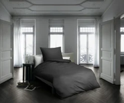 Fleuresse Uni-Satin-Kissenbezug grau