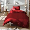 Fleuresse Uni-Satin-Kissenbezug rot