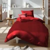 Fleuresse Uni-Satin-Kissenbezug rot