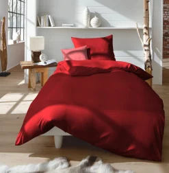 Fleuresse Uni-Satin-Nackenrollenbezug rot