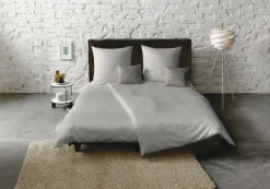 Fleuresse Uni-Satin-Nackenrollenbezug grau