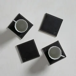 Freeform 4er Untersetzer 10x10cm grauschwarz