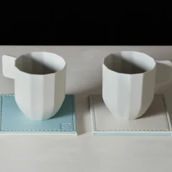 Freeform 4er Untersetzer 10x10cm beigegrünblau