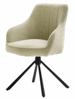 4-Fuß Stuhl mit Armlehne beige