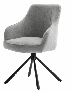 4-Fuß Stuhl mit Armlehne grau