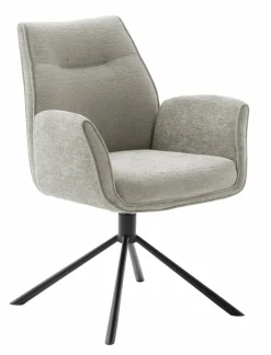 4-Fuß-Stuhl mit Armlehne braun