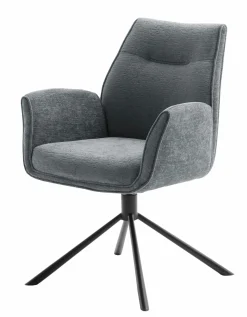 4-Fuß-Stuhl mit Armlehne grau