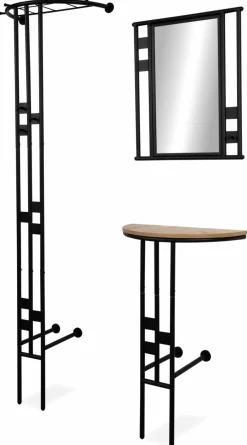 Garderoben Set schwarzbraun