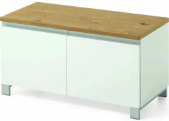 Garderobenbank silberfarbenbraunweiß