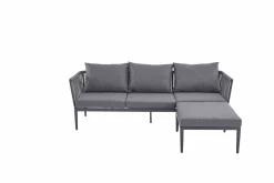 Gartensofa Set 3 tlg. grau
