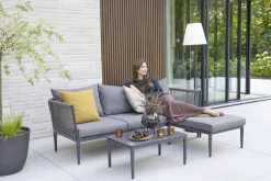 Gartensofa Set 3 tlg. grau