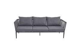 Gartensofa Set 3 tlg. grau