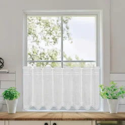 Gerster Stick-Bistrogardine weiß