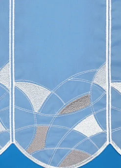 Gerster Stick-Bistrogardine weißgrau