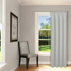 Gerster Vorhang mit Band u. Tunnelzug grau