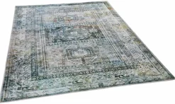 GINO FALCONE Webteppich modern blaugrau