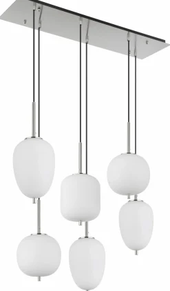 Globo LED-Pendelleuchte 6flg silberfarbengoldfarbengrau