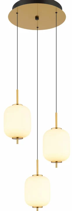 Globo LED-Pendelleuchte 3flg orangemehrfarbigschwarzgoldfarbengelb