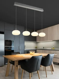 Globo LED-Pendelleuchte 4flg weißsilberfarbenmehrfarbig