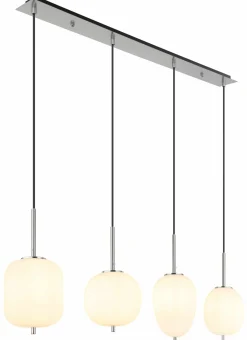 Globo LED-Pendelleuchte 4flg silberfarbengoldfarbengrau