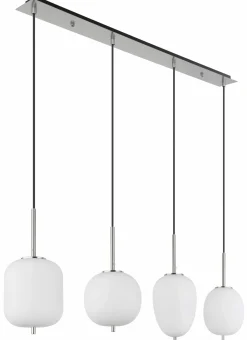 Globo LED-Pendelleuchte 4flg silberfarbengoldfarbengrau
