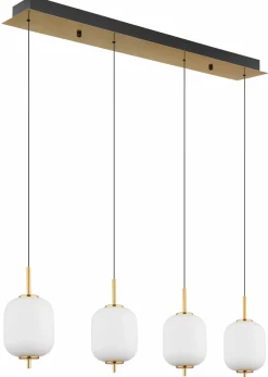 Globo LED-Pendelleuchte 4flg orangemehrfarbigschwarzgoldfarbengelb