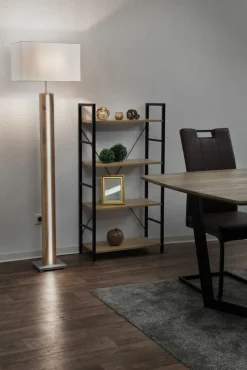 Globo LED-Stehleuchte 2flg braunbeige