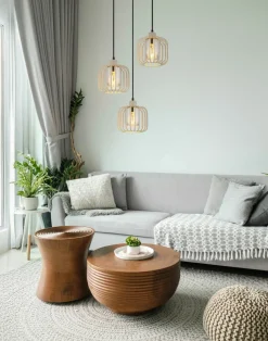 Globo Pendelleuchte 3flg beige