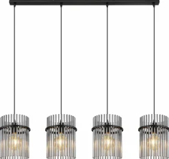 Globo Pendelleuchte 4flg schwarz