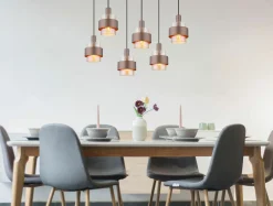 Globo Pendelleuchte 6flg schwarzbraunrot