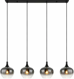 Globo Pendelleuchte 4flg schwarz